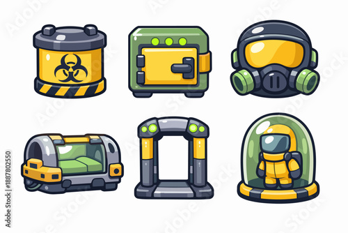 Biohazard lab equipment and safety gear set for apocalypse or virus protection