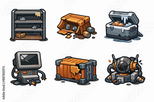 Post-apocalyptic game assets: collecting junk, loot, and survival items