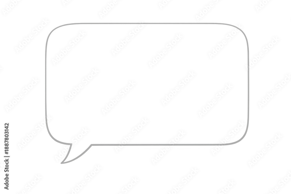 Fototapeta premium Speech bubble outline icon representing chat, communication, thinking, and message on a transparent background