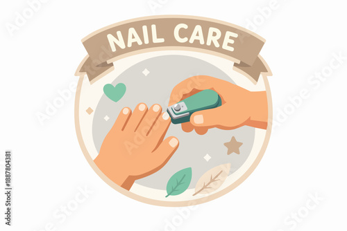 Hand using a nail clipper for personal hygiene and grooming process