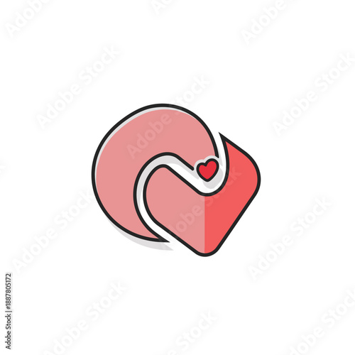 Canvas-taulu Heart Shaped Love Symbol Design.