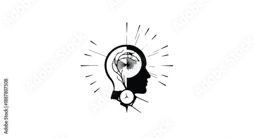 Creative thinking concept with human head and lightbulb idea generation inspiration innovation