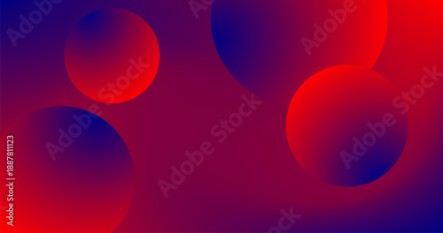 Abstract background with 3d spheres in red and Violet colors Gradient Copy Space Design