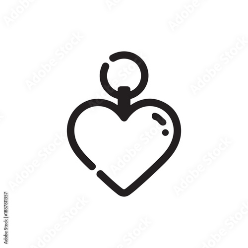 Minimalist Heart Shaped Keychain Silhouette for Romantic Gift and Personal Accessory Product Branding