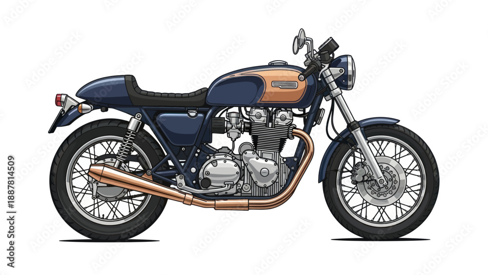 Obraz premium Classic Cafe Racer Motorcycle - Vintage Style Two-Wheeler