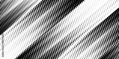 Vector black and white halftone gradient banner, texture template made of lines, grunge graphic backdrop, texture vector background template. eps 10