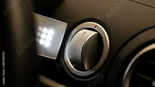 Car air conditioning control knob with digital temperature display.