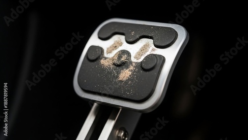 Close-up of a dirty manual car gearshift with grime accumulation.