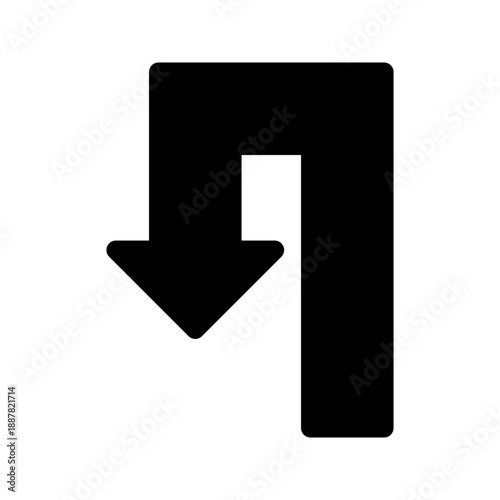 Traffic U-turn Arrow Icon Vector Design, U-turn Sign Icon