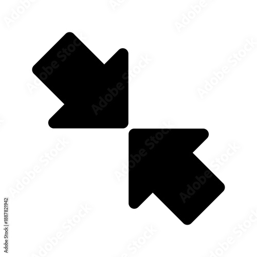 Minimize Symbol Icon. Two Inward Arrows. Symbol of Midpoint, Connection, and Focus.
