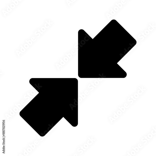 Minimize Symbol Icon. Two Inward Arrows. Symbol of Midpoint, Connection, and Focus.