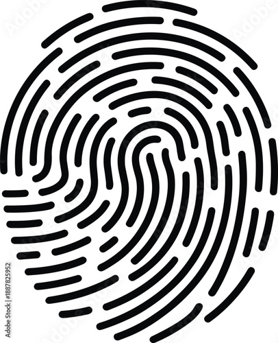 Black Fingerprint Pattern on White Background Keywords: fingerprint, pattern, biometric, identification, security, crime