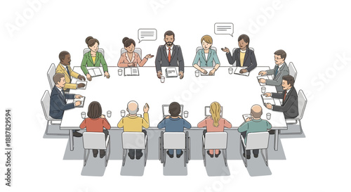 Inclusive Executive Leadership Team Strategizing in a High-Stakes Corporate Boardroom Meeting