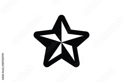 Simple black star illustration with a white interior star shape