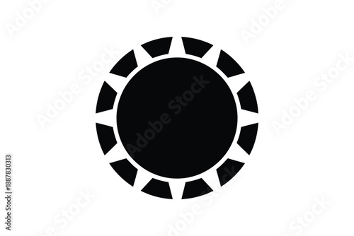 Black circular design with radiating triangular elements simple graphic illustration