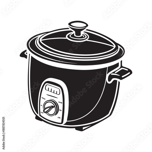 Rice Cooker Kitchen Appliance Vector Illustration