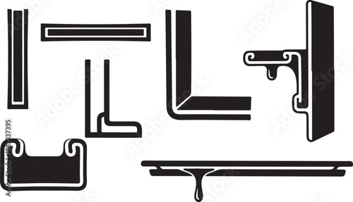 Various metal profiles and sections for construction and design