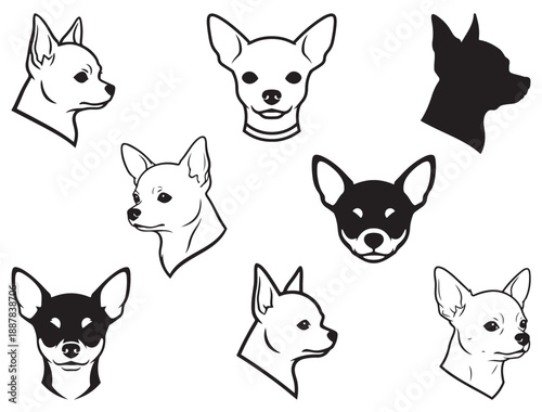 CHIHUAHUA DOG FACE SILHOUETTE