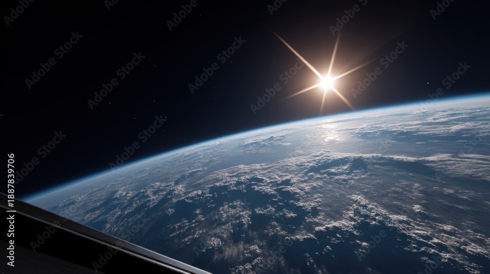 custom made wallpaper toronto digitalAstronaut in Spacesuit Drifting in Low Earth Orbit Near Sun and Planet Surface