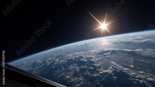 Wallpaper Mural Astronaut in Spacesuit Drifting in Low Earth Orbit Near Sun and Planet Surface Torontodigital.ca