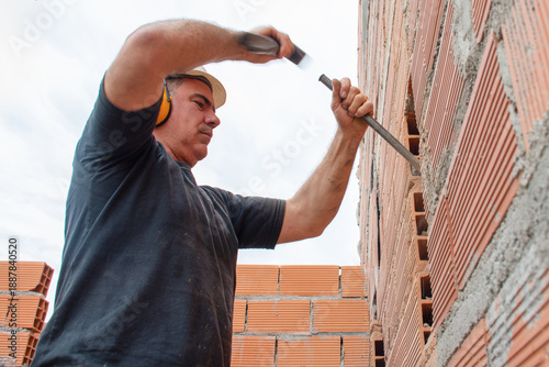 Cuadro en lienzo Constructions laborer at work