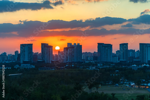 Shanghai Expo Culture Park Overlooking the Cityscape