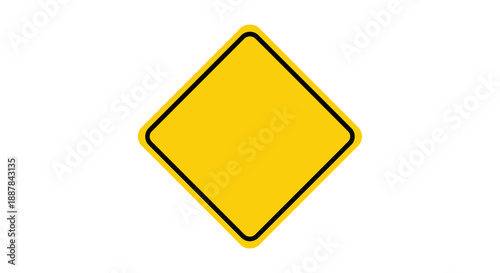 blank yellow road sign, simple geometric shape, minimal design, 3d render, high contrast, digital art
