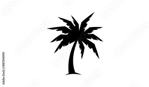 Modern Palm Tree Silhouette Black Vector Minimal Tropical Design