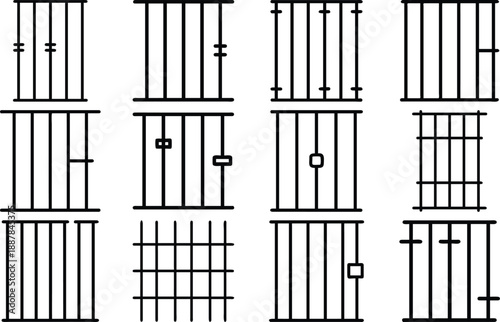 Jail cell bars icon on white background vector illustration