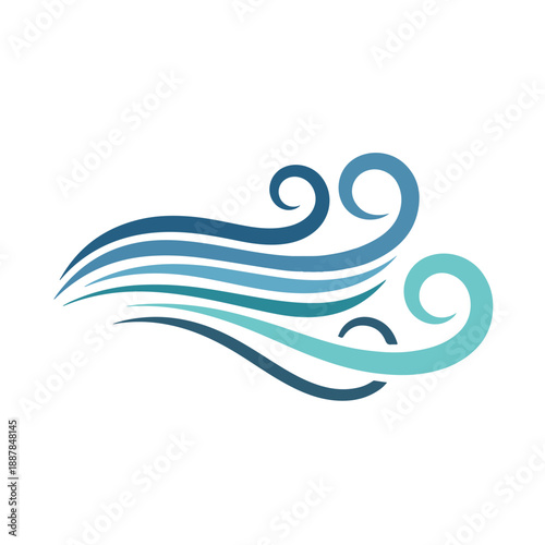 Abstract Wind Wave Logo Symbol