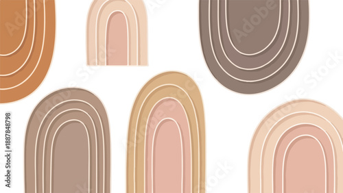 Arched Rainbow Shapes in Warm Neutral Palette