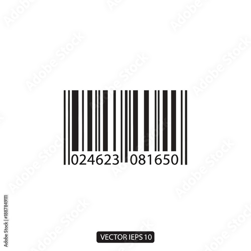 Fényképezés Barcode with numbers on white background.