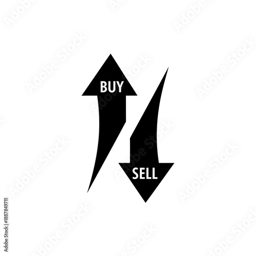 Buy and sell arrows pointing opposites.