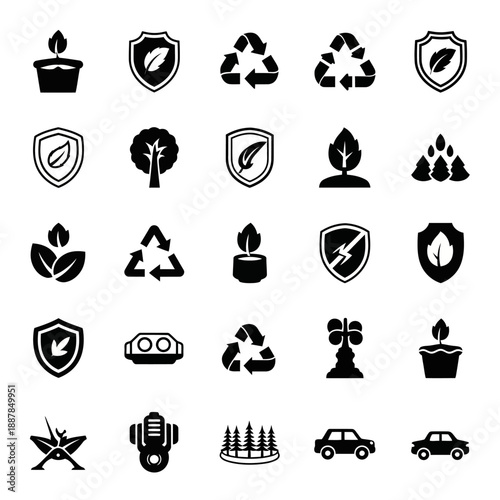 Eco friendly icons and symbols.
