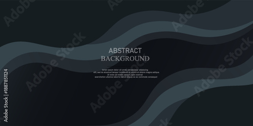 Dark gray dynamic abstract vector background with shadow, blend wavy line, and simple design. Creative premium gradient. smart design 3d cover of business design.Eps10 vector