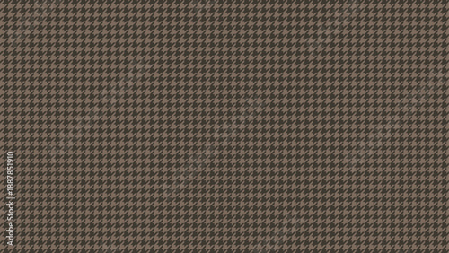 シンプルな茶色の千鳥格子のテクスチャ - トラッドなチェック柄パターンの背景素材 - 16:9