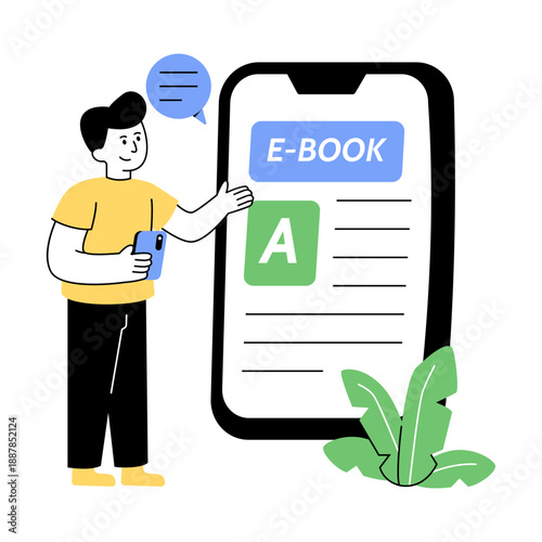 Trendy design illustration of electronic book 