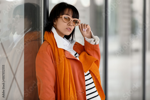 Stylish young woman wearing...