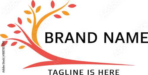 Abstract Tree Logo with Brand Name and Tagline untitled