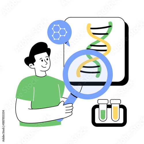 DNa diagnosis illustration in flat design