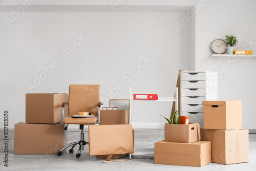 Cardboard boxes with furnit...