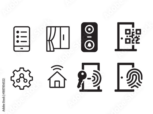 Smart Entrance and Automated Window Control Icons