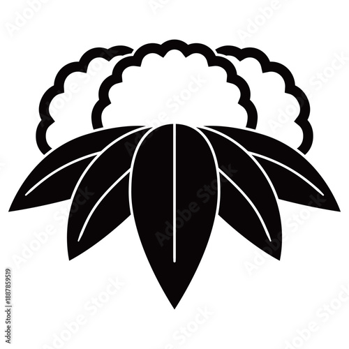 家紋です。変わり陰雪持ち笹といいます。