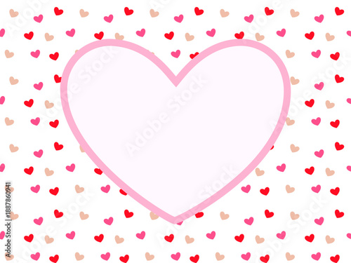 ハートが散りばめられた可愛いハート型フレーム