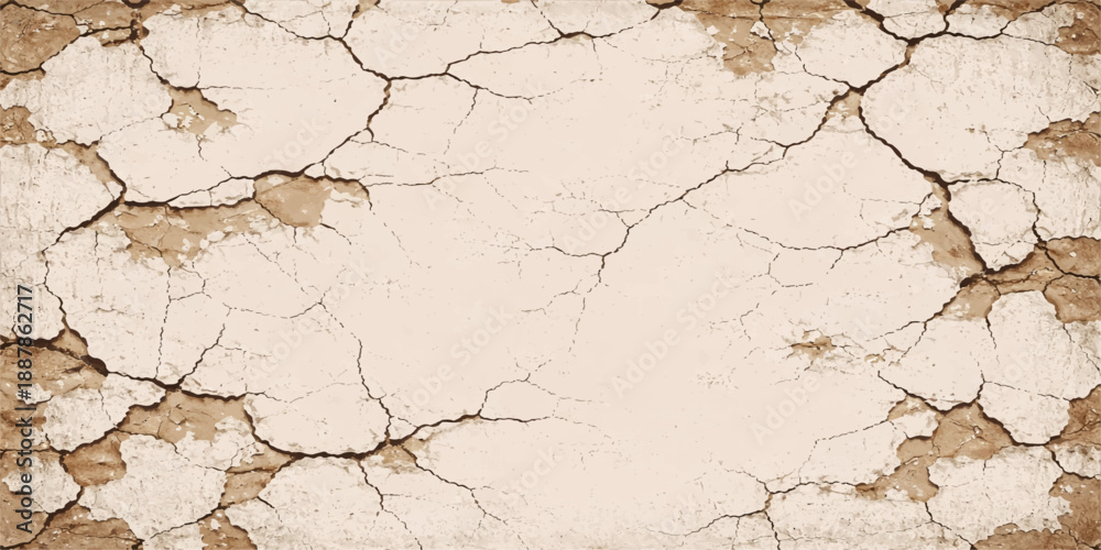 Fototapeta premium Vintage grunge pattern of old wood texture and cracked tree bark surface featuring a rough dry plaster design with earth tones and weathered concrete backgrounds