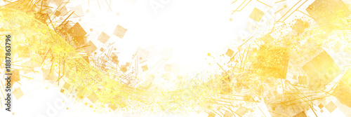 お正月風金銀砂子が輝く豪華横長透過背景