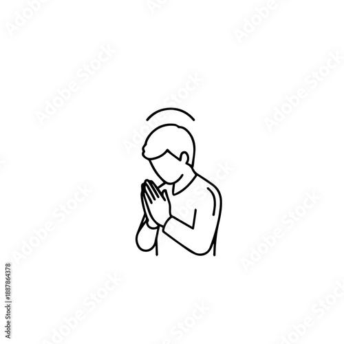 Person kneeling in prayer by a cross