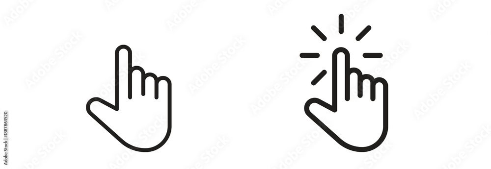 Obraz premium Set of hands with cursor icons 