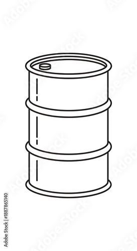 Metal barrel for storing and transporting liquids.