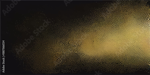 A dark metallic grunge background features a yellow gold halftone pattern and a textured grid design for a modern technology wallpaper or vector banner art backdrop